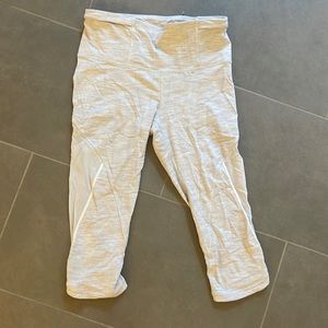 Lululemon cropped leggings with mesh panels